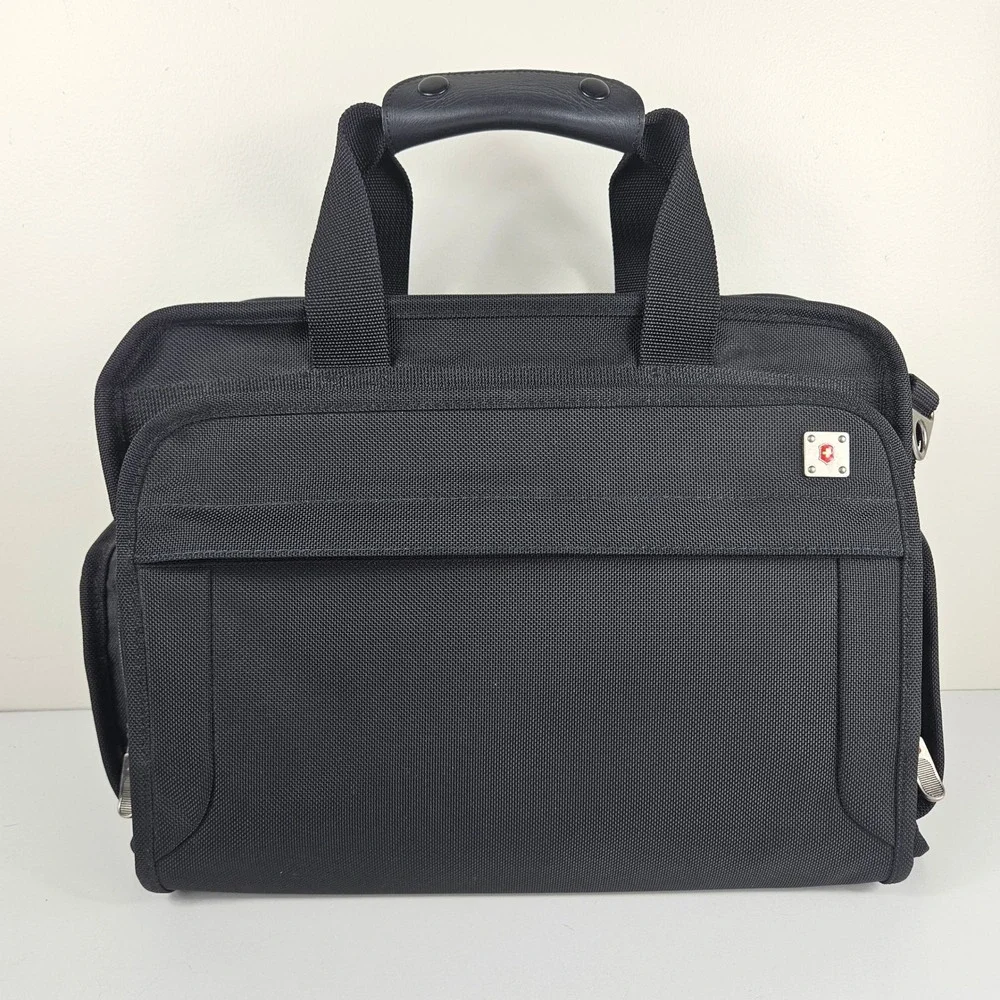 Victorinox Black Ballistic Nylon Briefcase Laptop Messenger Bag 18x11x8